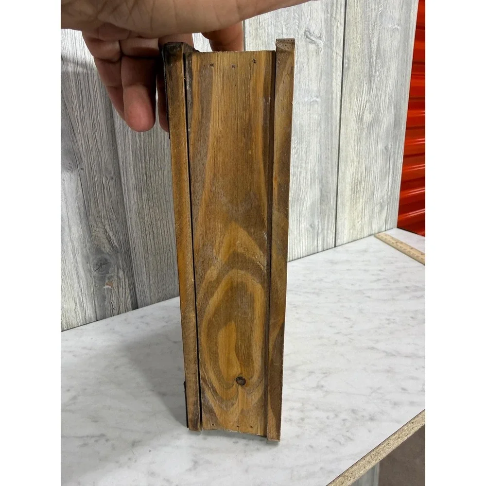 Rustic Wooden Cowboy Book Box Western Longhorn Bull Storage Stash Decor 12in